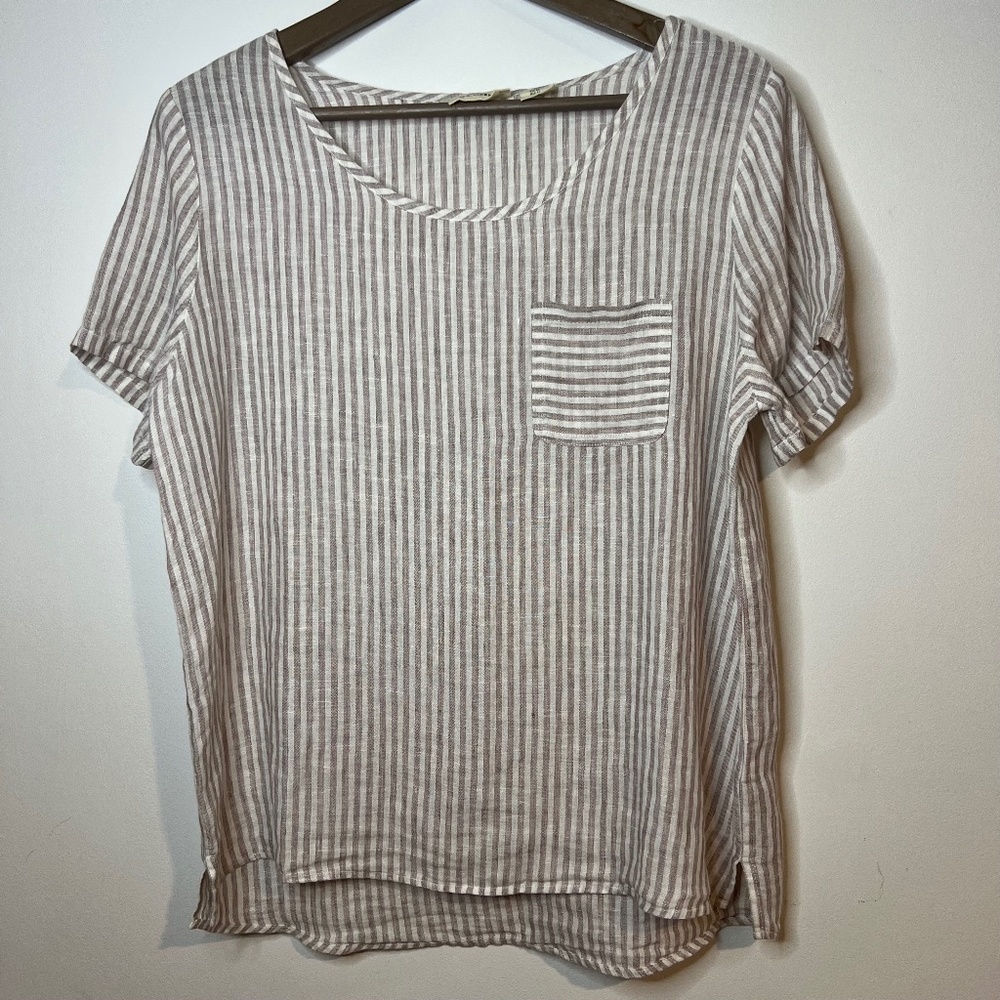 Christian Siriano 100% Linen Top Sz. M